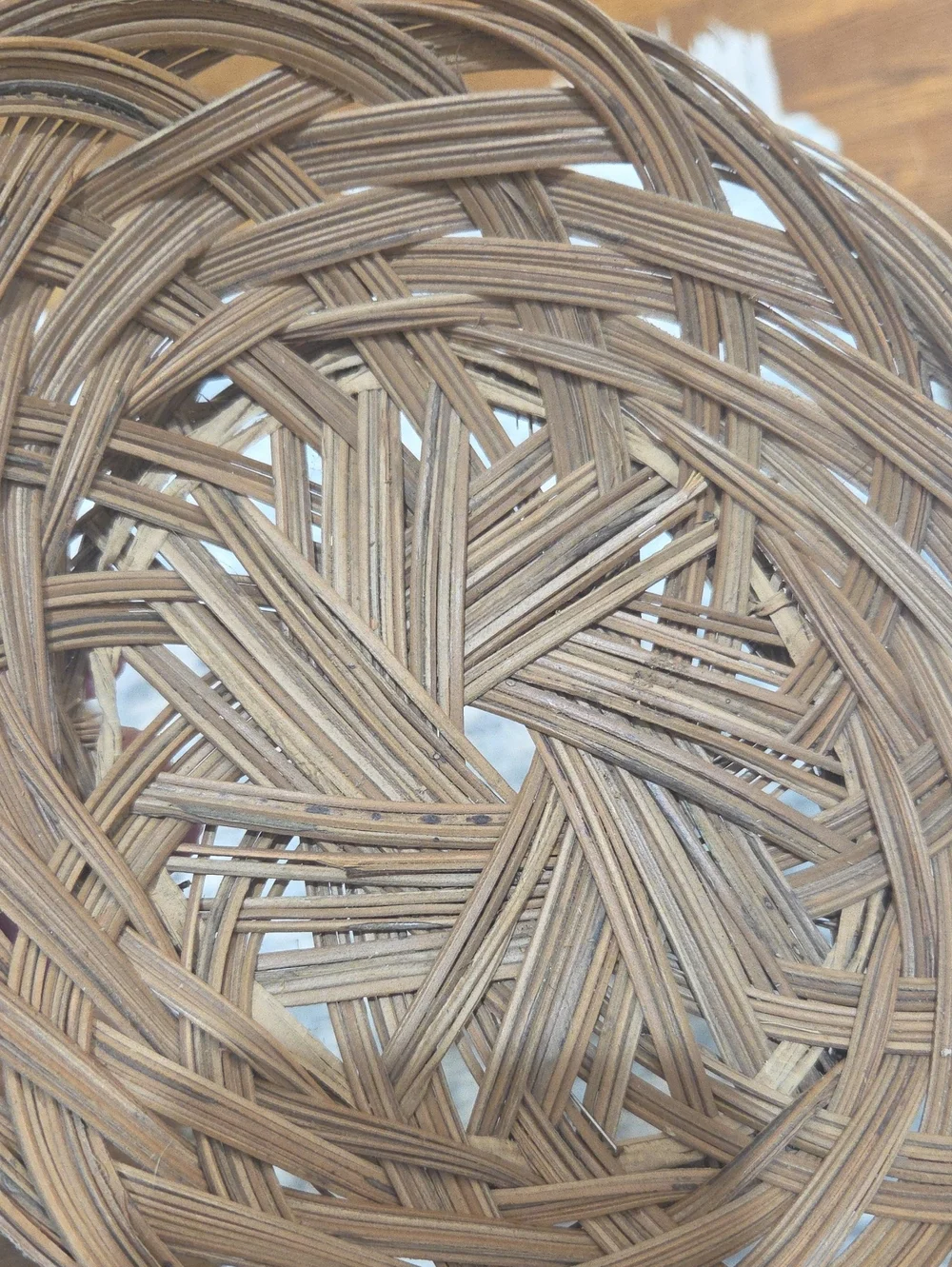 Handwoven Brown Wicker Decorative Tray - Natural Home Accent
